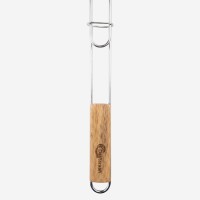 Edelstahl Grillrost 72 × 40 cm mit 6 cm Höhe und Holzgriff – Grillkorb für Holzkohlegrill & Feuerstelle Grillgitter BBQ Grillzubehör