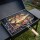 Edelstahl Grillrost 72 × 40 cm mit 6 cm Höhe und Holzgriff – Grillkorb für Holzkohlegrill & Feuerstelle Grillgitter BBQ Grillzubehör
