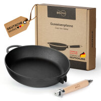 Premium Gusseisenpfanne 26 cm tief Induktion mit...