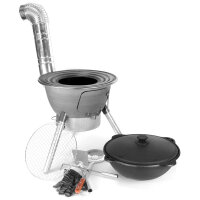 Utschak Set mit 8L Gusseisen Kazan mit Aludeckel, Ofen...