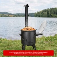 Seitenablage für DASTARXAN Kazanofen 10L/12L – Ablagetisch mit Deckelhalter aus 2 mm Stahl - Seitentisch Ablage für Utschak