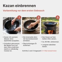 Kazan aus Gusseisen mit Aluminium Deckel Zubehör Schwenktopf NAMANGAN Uzbek Camping Kasan Uzbekisch Cast Iron KESSEL Usbek Asia Topf