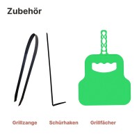 Klappbarer Schaschlikgrill 80 cm Stahl  2 mm mit 12 Edelstahlspießen & Grillfächer – BBQ Mangal für Grillspieße oder Grillrost, ideal für Picknick, Garten & Camping