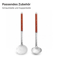 Kazan Set 22 L Utschak Ø49 cm mit usbekischem Gusseisenkessel Alu-Deckel Feuerofen 2 mm Stahl Schornstein große Schaumkelle Suppenkelle Rollen – Outdoor Kochset für Plov