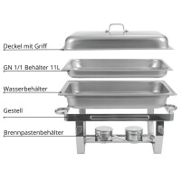 Chafing Dish 11L Speisenwärmer aus Edelstahl...