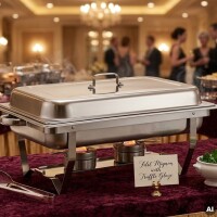 Chafing Dish 11L Speisenwärmer aus Edelstahl Buffetwärmer mit Deckel Warmhaltebehälter mit Wasserbad Catering Buffet Events Grillgut
