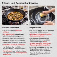 Bräter Ø24-Ø40 cm mit Glasdeckel Aluguss Brat- Servierpfanne Schmorpfanne Induktion Pfannenwender Kochlöffel Kasserolle