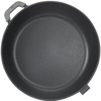 Emaillierte Gusseisen-Bratpfanne 24cm Tief mit abnehmbarem Griff für alle Herdarten inkl. Induktion Backofen gleichmäßige Hitzeverteilung ideal für Schmoren