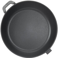 Emaillierte Gusseisen-Bratpfanne 26cm Tief mit abnehmbarem Griff für alle Herdarten inkl. Induktion Backofen gleichmäßige Hitzeverteilung ideal für Schmoren