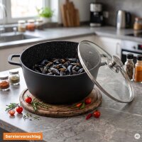 Kochtopf 2 - 19L  – Hochwertiger Aluguss-Suppentopf mit Antihaftbeschichtung, ideal für Induktion & Schmoren Pfannenwender Kochlöffel
