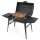 Schaschlikgrill aus 2 mm Stahl mit Deckel, 2 Ablagen & Grillrost – Mangal Holzkohlegrill für Schaschlikspieße und BBQ, klappbarer Grill für Garten, Terrasse, Camping & Picknick
