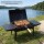 Holzkohlegrill Mangal mit Kasan-Adapter und Gusseisen-Kazan 4,7 L – Schaschlikgrill aus 2 mm Stahl mit Deckel und 2 Ablagen, Holzkohlegrill für BBQ, Plov & Camping
