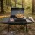 Holzkohlegrill Mangal mit Kasan-Adapter und Gusseisen-Kazan 4,7 L – Schaschlikgrill aus 2 mm Stahl mit Deckel und 2 Ablagen, Holzkohlegrill für BBQ, Plov & Camping