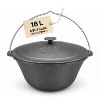 Gulaschkessel 16 L mit Bügel und Deckel Gusseisen...