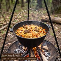 Gulaschkessel 22 L mit Bügel und Deckel Gusseisen Campingtopf für offenes Feuer