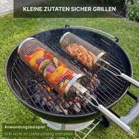 Grillkorb 2er Set Edelstahl Grillrolle Gemüsekorb...