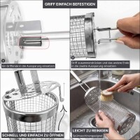 Grillkorb 2er Set Edelstahl Grillrolle Gemüsekorb für Gasgrill Holzkohlegrill BBQ