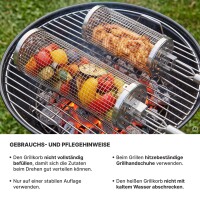Grillkorb 2er Set Edelstahl Grillrolle Gemüsekorb für Gasgrill Holzkohlegrill BBQ