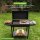 Mangal-Grill 3 mm Stahl 84 cm hoch Holzkohlegrill mit Deckel und 2 Seitenablagen inkl. Grillrost aus Edelstahl BBQ Smoker