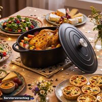 Emaillierter Gusseisen Bräter 3,5 L oval mit Deckel – Schmortopf, Bratentopf & Cocotte – für saftige Schmorgerichte, Fleisch, Geflügel & Gemüse