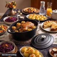 Emaillierter Gusseisen Bräter 5,5 L oval mit Deckel – Schmortopf, Bratentopf & Cocotte – für saftige Schmorgerichte, Fleisch, Geflügel & Gemüse