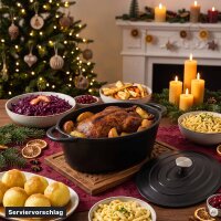 Emaillierter Gusseisen Bräter 5,5 L oval mit Deckel – Schmortopf, Bratentopf & Cocotte – für saftige Schmorgerichte, Fleisch, Geflügel & Gemüse