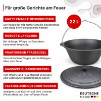 Variation: Gulaschkessel 5-22 L mit Bügel und Deckel Gusseisen Topf für Herd & offenes Feuer