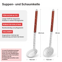 3er-Set XXL Suppenkelle, Schaumkelle aus Edelstahl und...