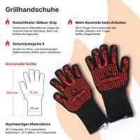 3er-Set XXL Suppenkelle, Schaumkelle aus Edelstahl und Grillhandschuhe, Schöpflöffel, Schaumlöffel, Gießlöffel, Soßenlöffel für Kazan ab 16 L