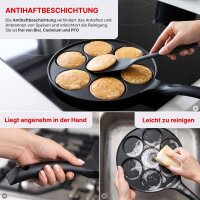 Variation: Pancake-Pfanne mit Mulden aus Aluminiumguss mit Antihaftbeschichtung