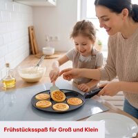 Variation: Pancake-Pfanne mit Mulden aus Aluminiumguss mit Antihaftbeschichtung