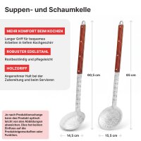 Kazanofen Utschak Ø 44 cm (16 L) mit Abzugsrohr Gusseisen-Gulaschkessel 22 L Schaumkelle Suppenkelle