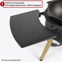 Seitenablage für KC012Feuerstelle Ø36,5 cm mit integriertem Brenner Ablagetisch Seitentisch Ablage für Utschak