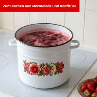 Großer Emaille Kochtopf 16 L Großraumtopf aus Stahl Einkochtopf Universaltopf