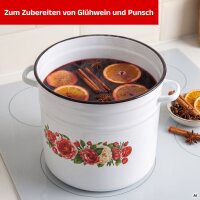 Großer Emaille Kochtopf 16 L Großraumtopf aus Stahl Einkochtopf Universaltopf