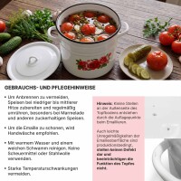 Großer Emaille Kochtopf 16 L Großraumtopf aus Stahl Einkochtopf Universaltopf