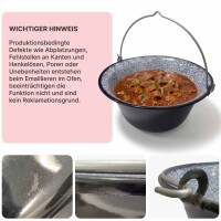 Ungarischer Gulaschkessel 14 L Emaillierter Stahl Kessel Suppentopf Lagerfeuer
