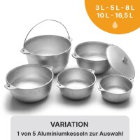 Variation: Aluminium Kessel 3-16,5 L mit Deckel...