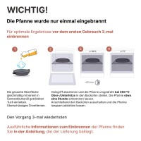 Variation: Premium Gusseisenpfanne mit abnehmbarem Holzgriff und Pfannenwender