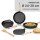 Variation: Premium Gusseisenpfanne mit abnehmbarem Holzgriff und Pfannenwender