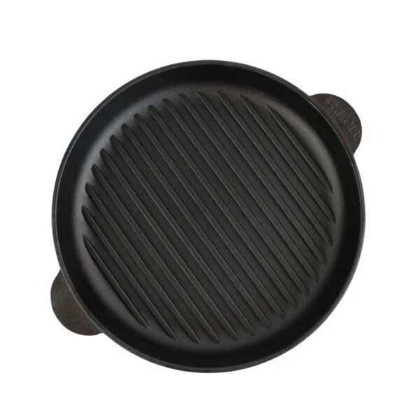 Ø30cm Grillpfanne zwei Griffen Gusseisen Bräter Schmortopf  Servierpfanne Grill