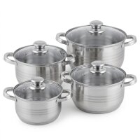 Kochtopf Set 8-teilig Edelstahl Kochtöpfe mit...