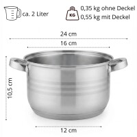 Kochtopf Set 8-teilig Edelstahl Kochtöpfe mit Glasdeckel Topfset Suppentopf Schmortopf Bratentopf Induktion