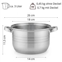 Kochtopf Set 8-teilig Edelstahl Kochtöpfe mit Glasdeckel Topfset Suppentopf Schmortopf Bratentopf Induktion