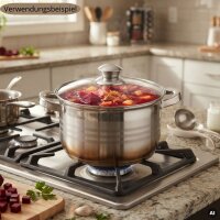 Kochtopf Set 8-teilig Edelstahl Kochtöpfe mit Glasdeckel Topfset Suppentopf Schmortopf Bratentopf Induktion