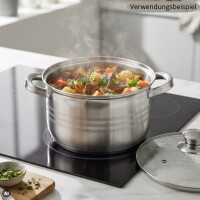 Kochtopf Set 8-teilig Edelstahl Kochtöpfe mit Glasdeckel Topfset Suppentopf Schmortopf Bratentopf Induktion