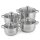 Kochtopf Set 8-teilig Edelstahl Kochtöpfe mit Glasdeckel Topfset Suppentopf Schmortopf Bratentopf Induktion