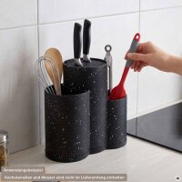 Messerständer Messeraufbewahrung Universal Messerblock Utensilienhalter herausnehmbarer Borsteneinsatz Besteckbehälter Küchenzubehör