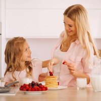 Pancake Pfanne Spiegeleipfanne Ø26cm Induktion Augenpfanne 3-fache Beschichtung Oladji Frying Pan 7-Lochpfanne Pfannkuchen Eierpfanne Mini Pfannkuchen