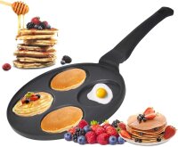 Pancake Pfanne Spiegeleipfanne Ø26cm Induktion Augenpfanne 3-fache Beschichtung Oladji Frying Pan 4-Lochpfanne Pfannkuchen Eierpfanne Mini Pfannkuchen
